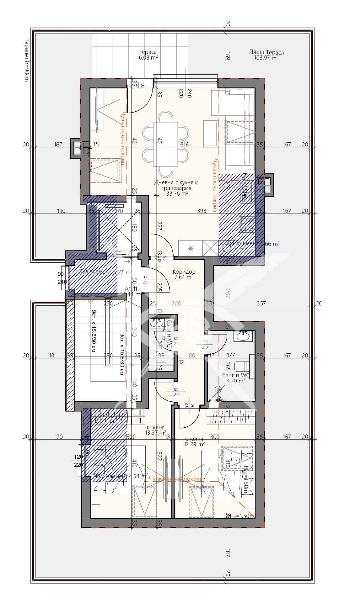 Тристаен апартамент в Пловдив, Христо Смирненски - 108 кв.м за 1005 €/кв.м - Снимка #1
