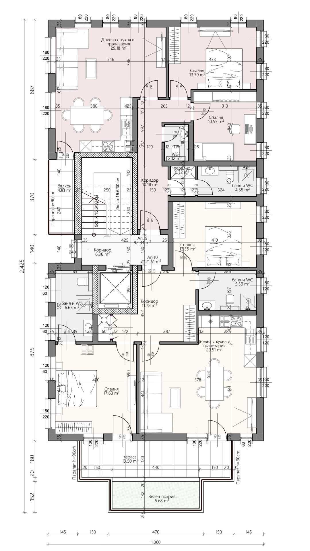 Тристаен апартамент в Пловдив, Христо Смирненски - 108 кв.м за 1000 €/кв.м - Снимка #1