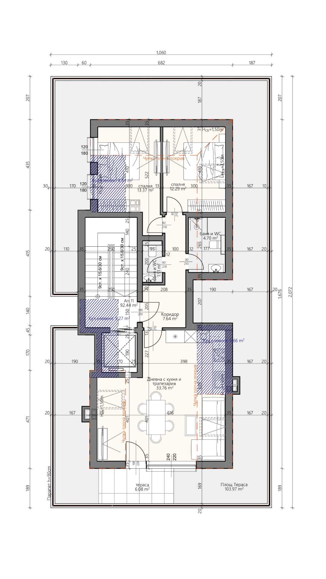 Тристаен апартамент в Пловдив, Христо Смирненски - 212 кв.м за 510 €/кв.м - Снимка #1