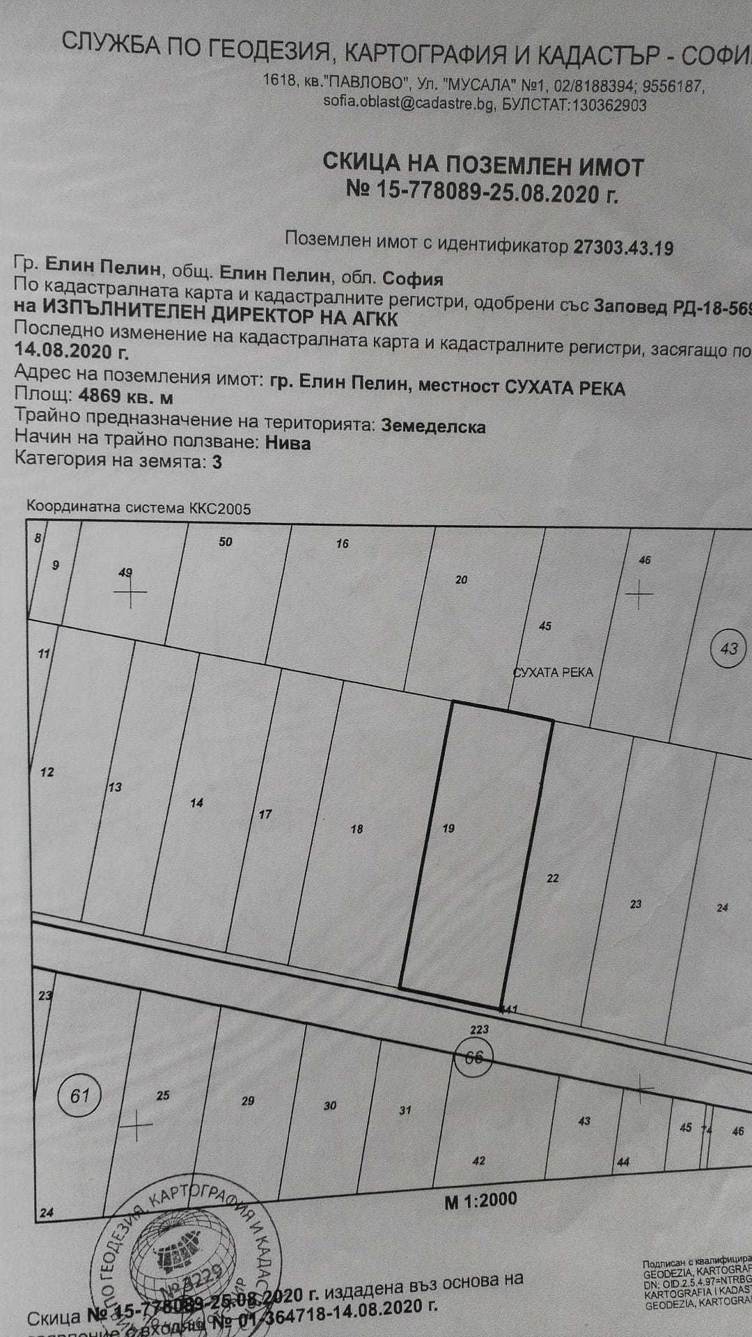 Земеделски имот в Елин Пелин -  кв.м за 14900 €/дка - Снимка #1