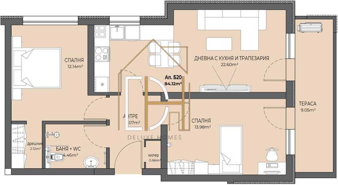 Тристаен апартамент в Пловдив, Остромила - 95 кв.м за 1000 €/кв.м - Снимка #1