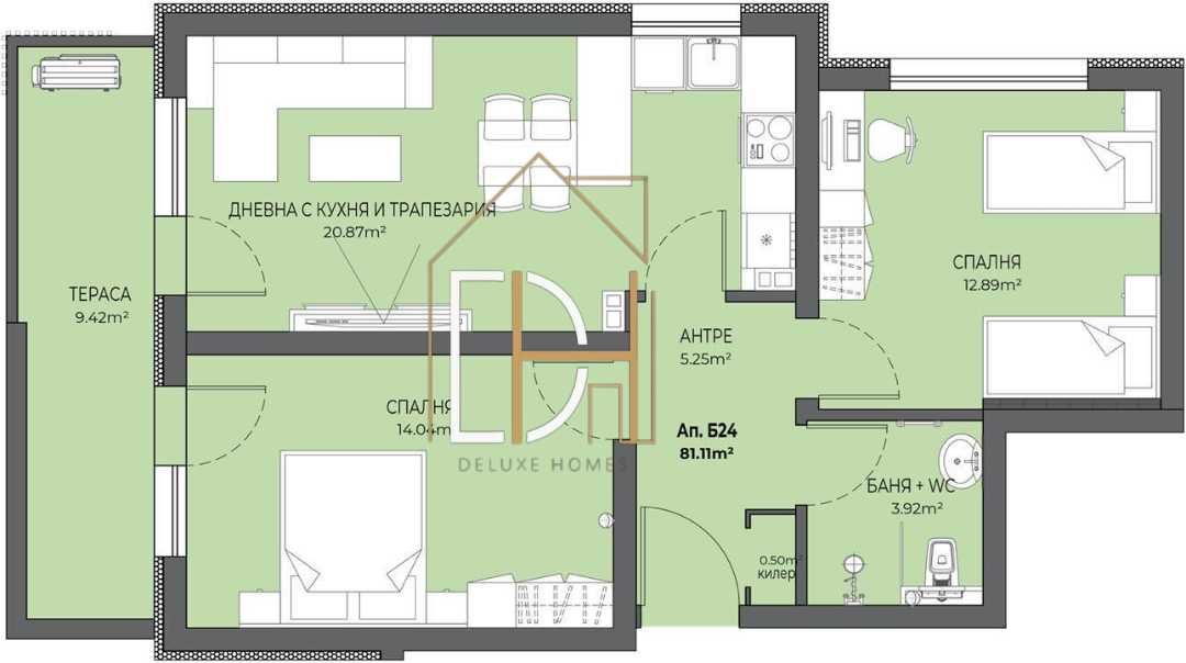 Тристаен апартамент в Пловдив, Остромила - 91 кв.м за 1154 €/кв.м - Снимка #1
