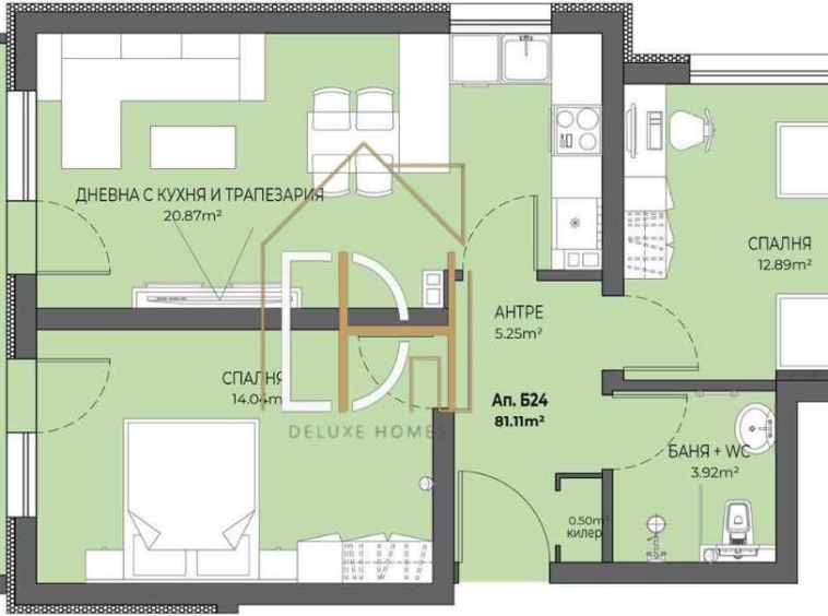 Тристаен апартамент в Пловдив, Остромила - 91 кв.м за 990 €/кв.м - Снимка #1