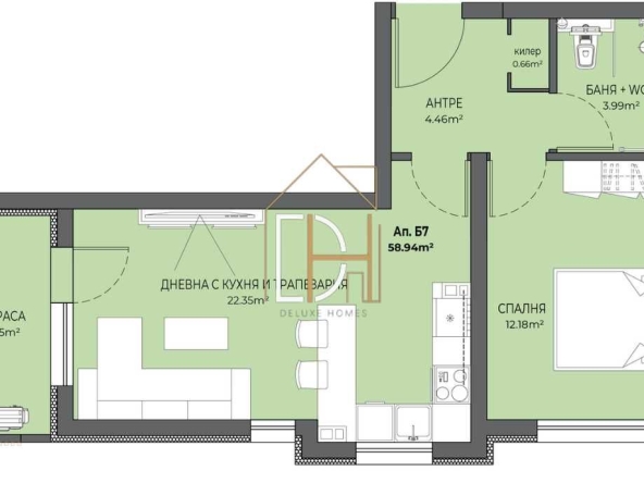 Двустаен апартамент в Пловдив, Остромила - 66 кв.м за 1099 €/кв.м - Снимка #1