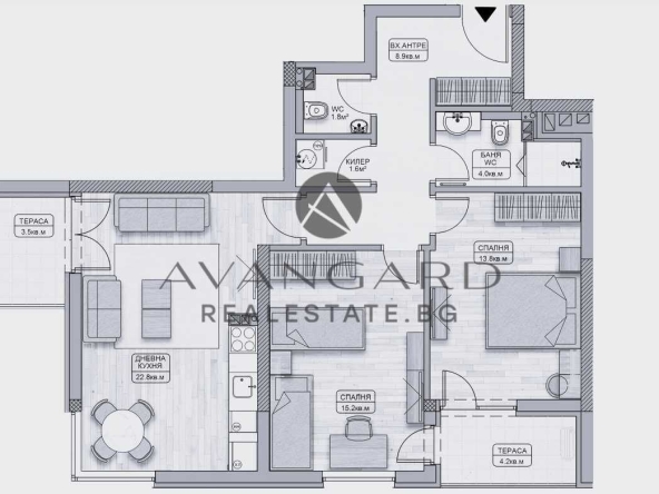 Тристаен апартамент в Пловдив, Кършияка - 104 кв.м за 813 €/кв.м - Снимка #1