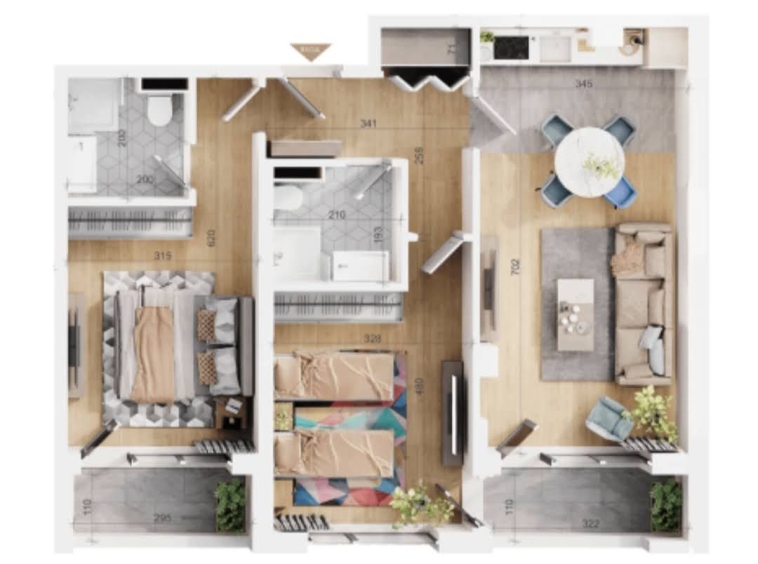 Тристаен апартамент в Пловдив, Тракия - 106 кв.м за 1878 €/кв.м - Снимка #1