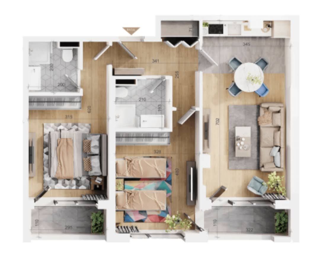 Тристаен апартамент в Пловдив, Тракия - 106 кв.м за 1878 €/кв.м - Снимка #1