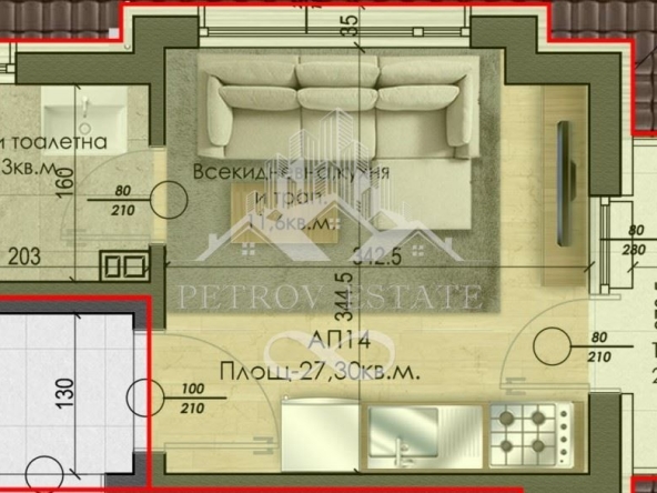 Едностаен апартамент в Велинград - 27 кв.м за 717 €/кв.м - Снимка #1