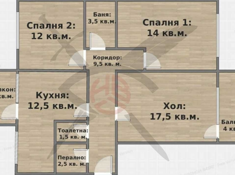 Четиристаен апартамент в Варна, Завод Дружба - 84 кв.м за 1169 €/кв.м - Снимка #1
