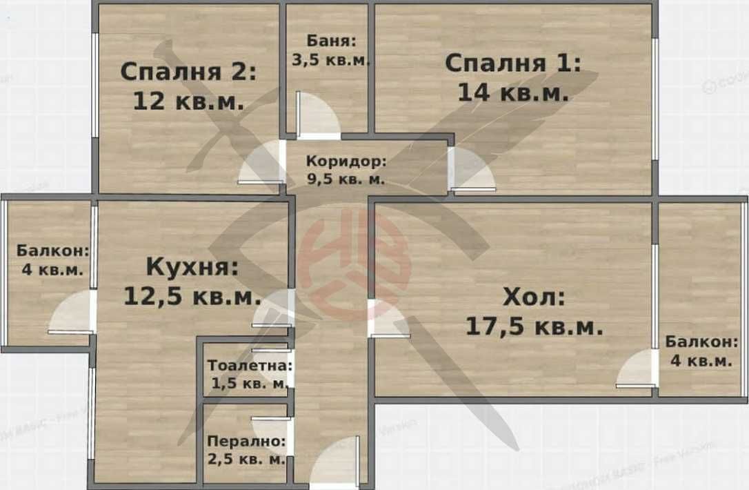 Четиристаен апартамент в Варна, Завод Дружба - 84 кв.м за 1169 €/кв.м - Снимка #1