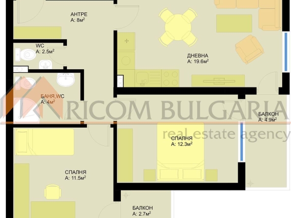 Тристаен апартамент в Варна, Победа - 93 кв.м за 1229 €/кв.м - Снимка #1