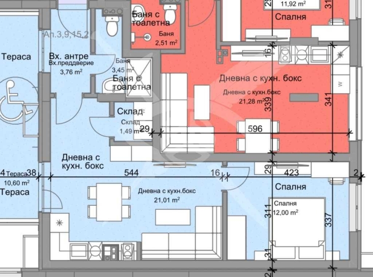 Двустаен апартамент в Пловдив, Остромила - 73 кв.м за 1255 €/кв.м - Снимка #1