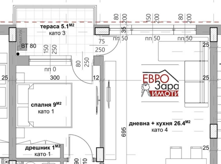 Двустаен апартамент в Стара Загора, Център - 67 кв.м за 1254 €/кв.м - Снимка #1