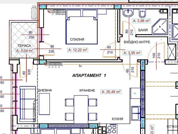 Двустаен апартамент в Асеновград - 70 кв.м за 979 €/кв.м - Снимка #1