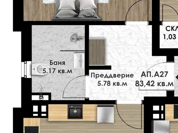 Двустаен апартамент в Пловдив, Остромила - 97 кв.м за 720 €/кв.м - Снимка #1