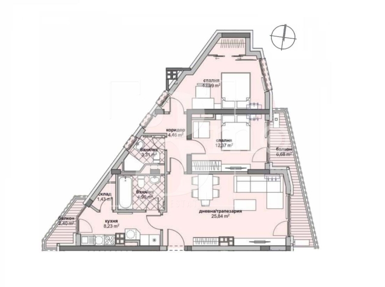 Тристаен апартамент в София, Люлин 6 - 125 кв.м за 1397 €/кв.м - Снимка #1