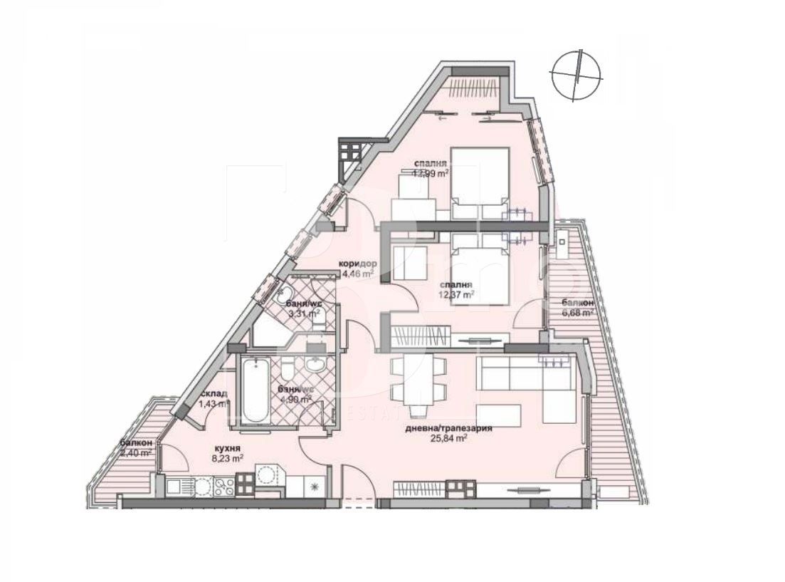 Тристаен апартамент в София, Люлин 6 - 125 кв.м за 1397 €/кв.м - Снимка #1