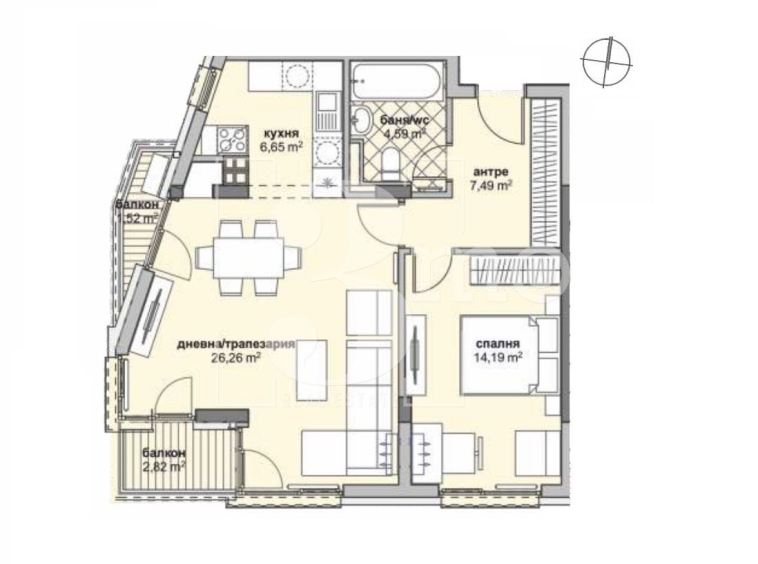 Двустаен апартамент в София, Люлин 6 - 91 кв.м за 1448 €/кв.м - Снимка #1