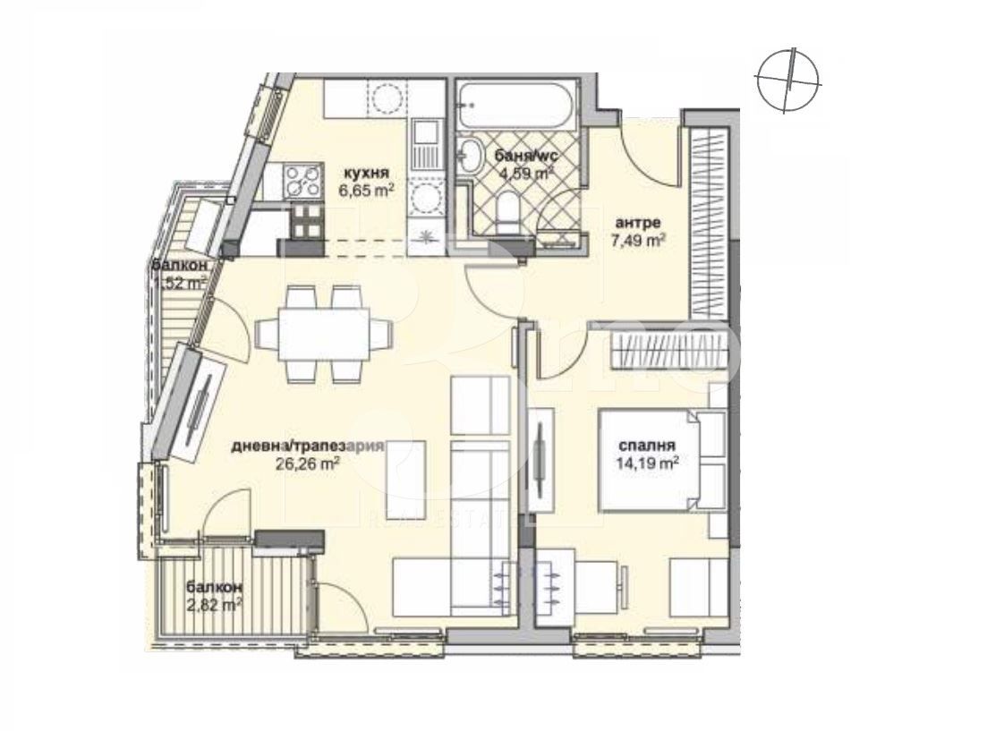Двустаен апартамент в София, Люлин 6 - 91 кв.м за 1448 €/кв.м - Снимка #1