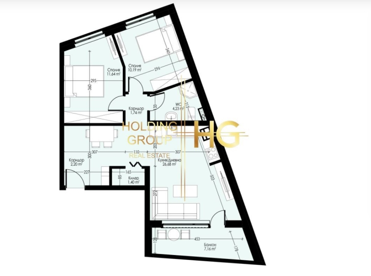 Тристаен апартамент в Варна, Възраждане 4 - 95 кв.м за 1197 €/кв.м - Снимка #1