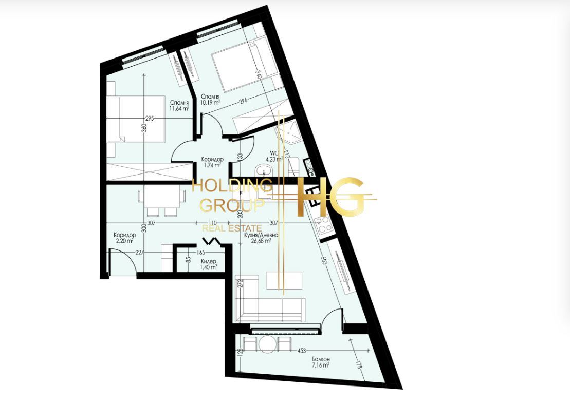 Тристаен апартамент в Варна, Възраждане 4 - 95 кв.м за 1197 €/кв.м - Снимка #1