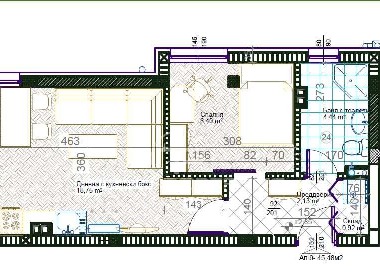 Двустаен апартамент в Пловдив, Христо Смирненски - 52 кв.м за 1336 €/кв.м - Снимка #1