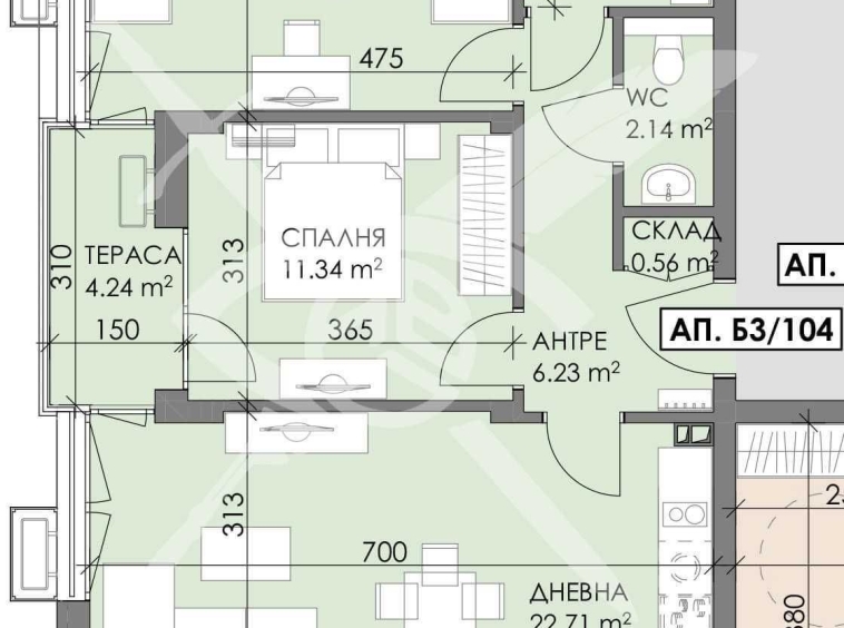 Тристаен апартамент в Бургас, Меден рудник - зона А - 89 кв.м за 1180 €/кв.м - Снимка #1