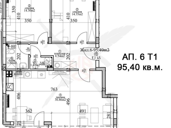 Тристаен апартамент в Варна, Гръцка махала - 148 кв.м за 1496 €/кв.м - Снимка #1