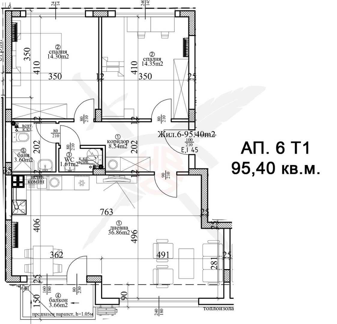 Тристаен апартамент в Варна, Гръцка махала - 148 кв.м за 1496 €/кв.м - Снимка #1