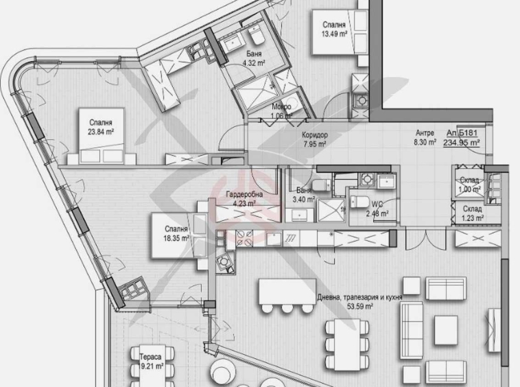 Четиристаен апартамент в София, Хладилника - 235 кв.м за 3000 €/кв.м - Снимка #1