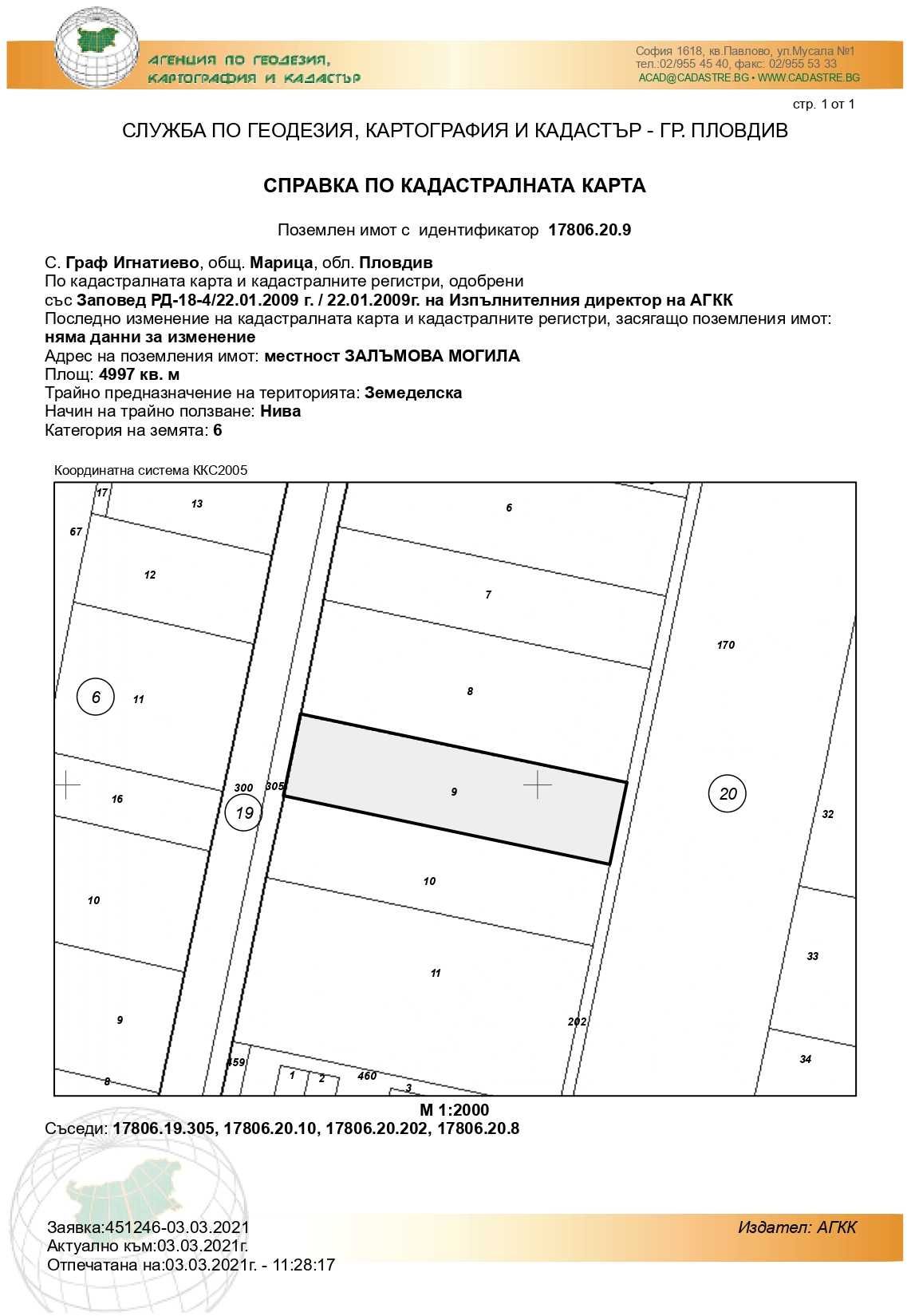 Парцел в с. Граф Игнатиево, Област Пловдив - 4997 кв.м за 9 €/кв.м - Снимка #1