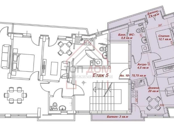 Двустаен апартамент в Варна, Погреби - 75 кв.м за 1534 €/кв.м - Снимка #1