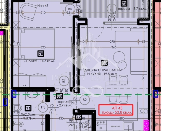 Двустаен апартамент в Велинград - 63 кв.м за 1143 €/кв.м - Снимка #1