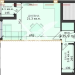 Едностаен апартамент в Варна, м-т Пчелина - 41 кв.м за 1098 €/кв.м - Снимка #1