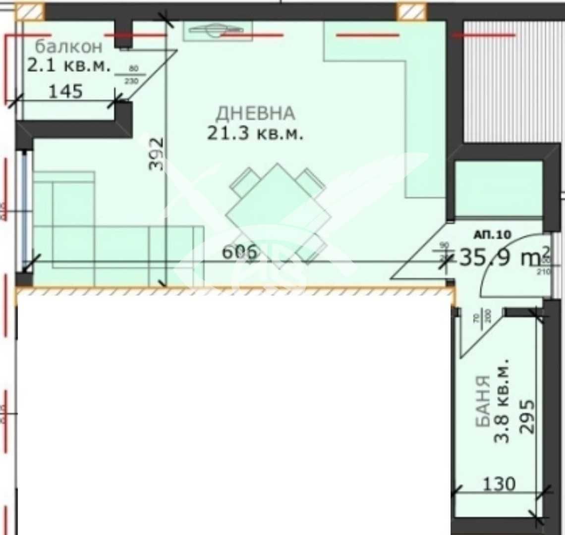 Едностаен апартамент в Варна, м-т Пчелина - 41 кв.м за 1098 €/кв.м - Снимка #1