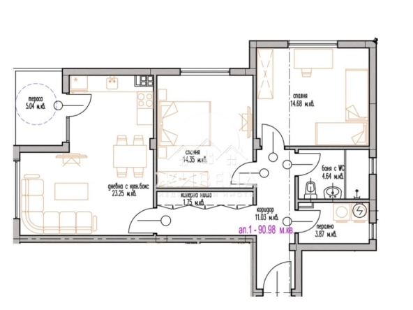 Тристаен апартамент в Варна, м-т Траката - 100 кв.м за 1300 €/кв.м - Снимка #1