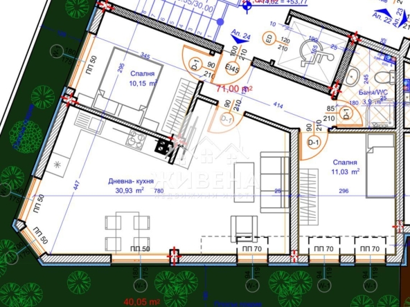 Тристаен апартамент в Варна, Зимно кино Тракия - 132 кв.м за 875 €/кв.м - Снимка #1