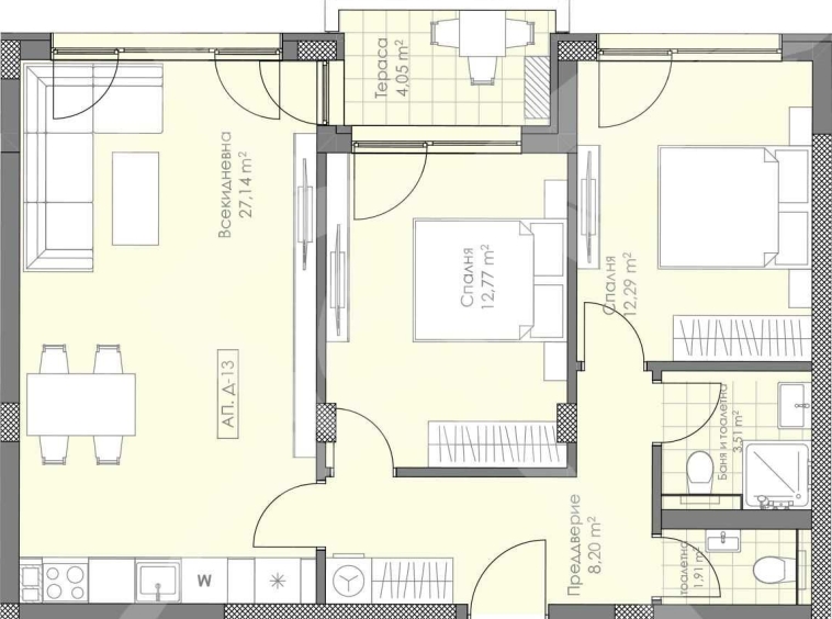 Тристаен апартамент в Пловдив, Остромила - 94 кв.м за 606 €/кв.м - Снимка #1