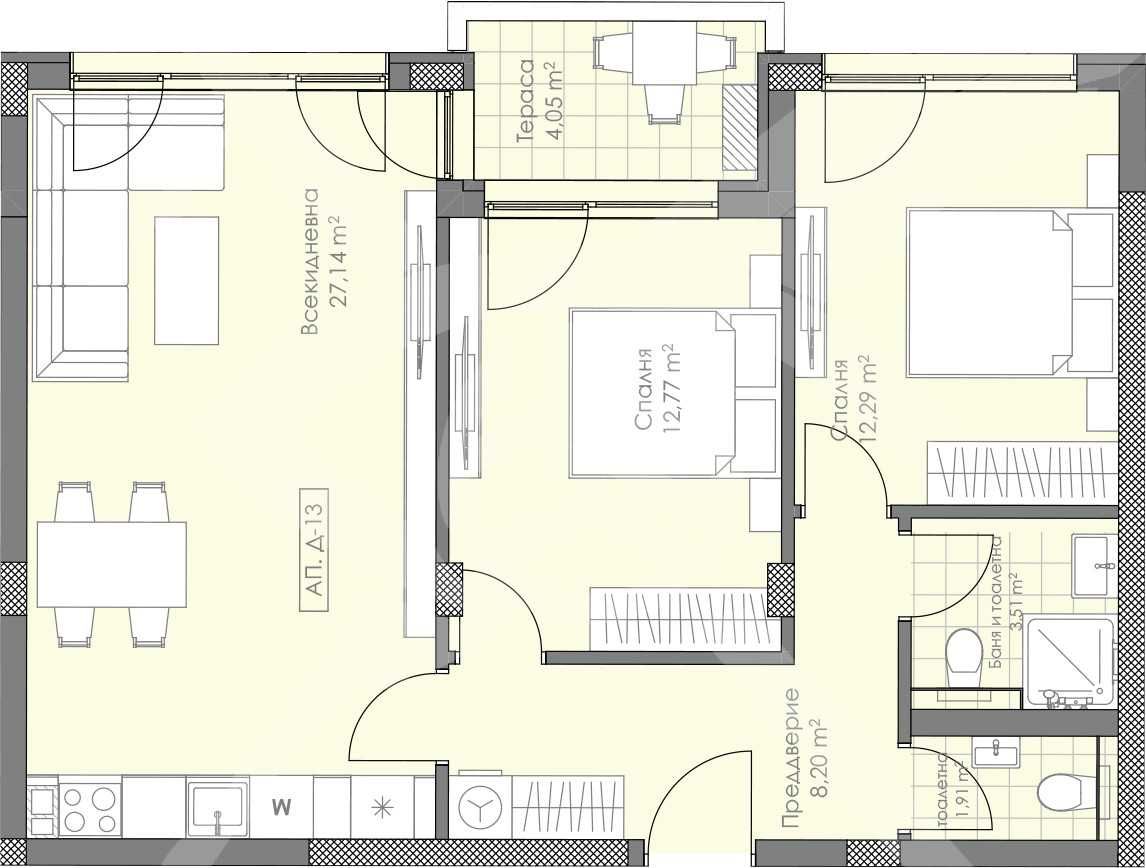 Тристаен апартамент в Пловдив, Остромила - 94 кв.м за 606 €/кв.м - Снимка #1