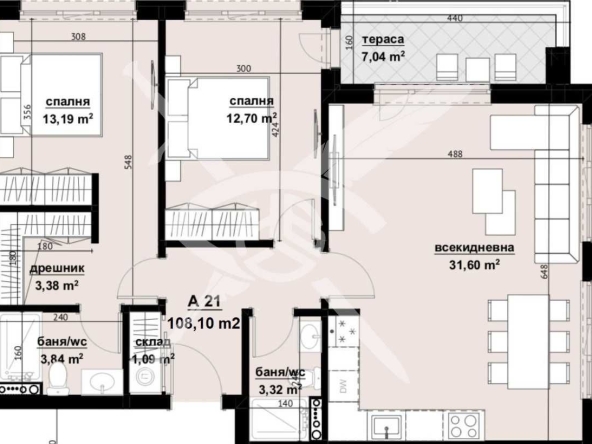 Тристаен апартамент в Бургас, Изгрев - 108 кв.м за 1112 €/кв.м - Снимка #1