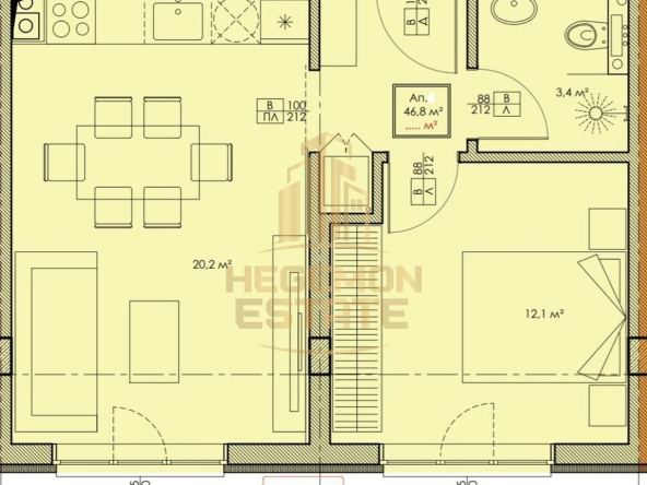 Двустаен апартамент в Варна, Владислав Варненчик - 53 кв.м за 1416 €/кв.м - Снимка #1