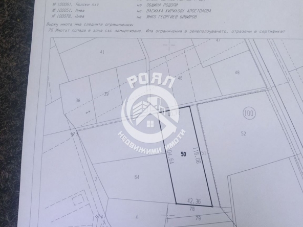 Парцел в с. Крумово, Област Пловдив - 5500 кв.м за 10 €/кв.м - Снимка #1