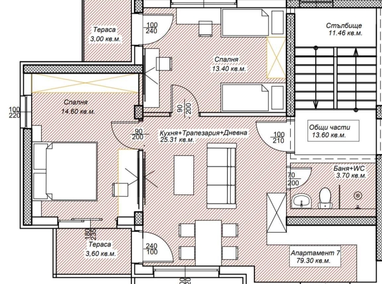 Тристаен апартамент в Петрич - 92 кв.м за 434 €/кв.м - Снимка #1