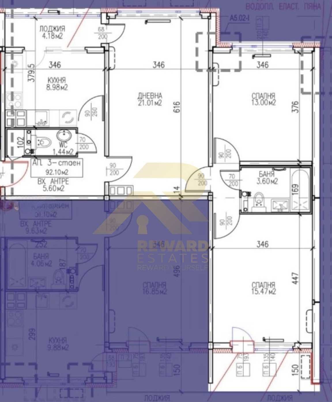 Тристаен апартамент в София, Обеля 2 - 85 кв.м за 1348 €/кв.м - Снимка #1
