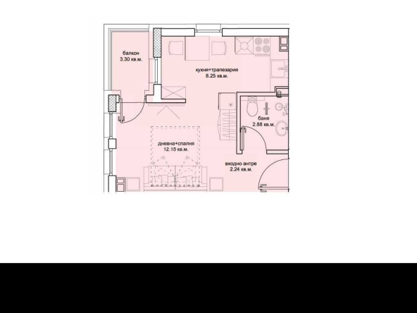 Едностаен апартамент в с. Кладница, Област Перник - 44 кв.м за 1978 €/кв.м - Снимка #1