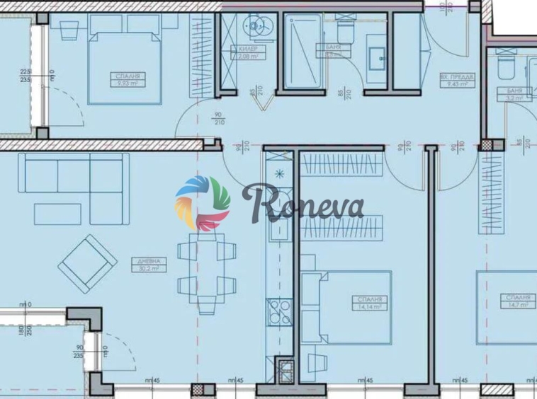 Четиристаен апартамент в Варна, Колхозен пазар - 131 кв.м за 635 €/кв.м - Снимка #1