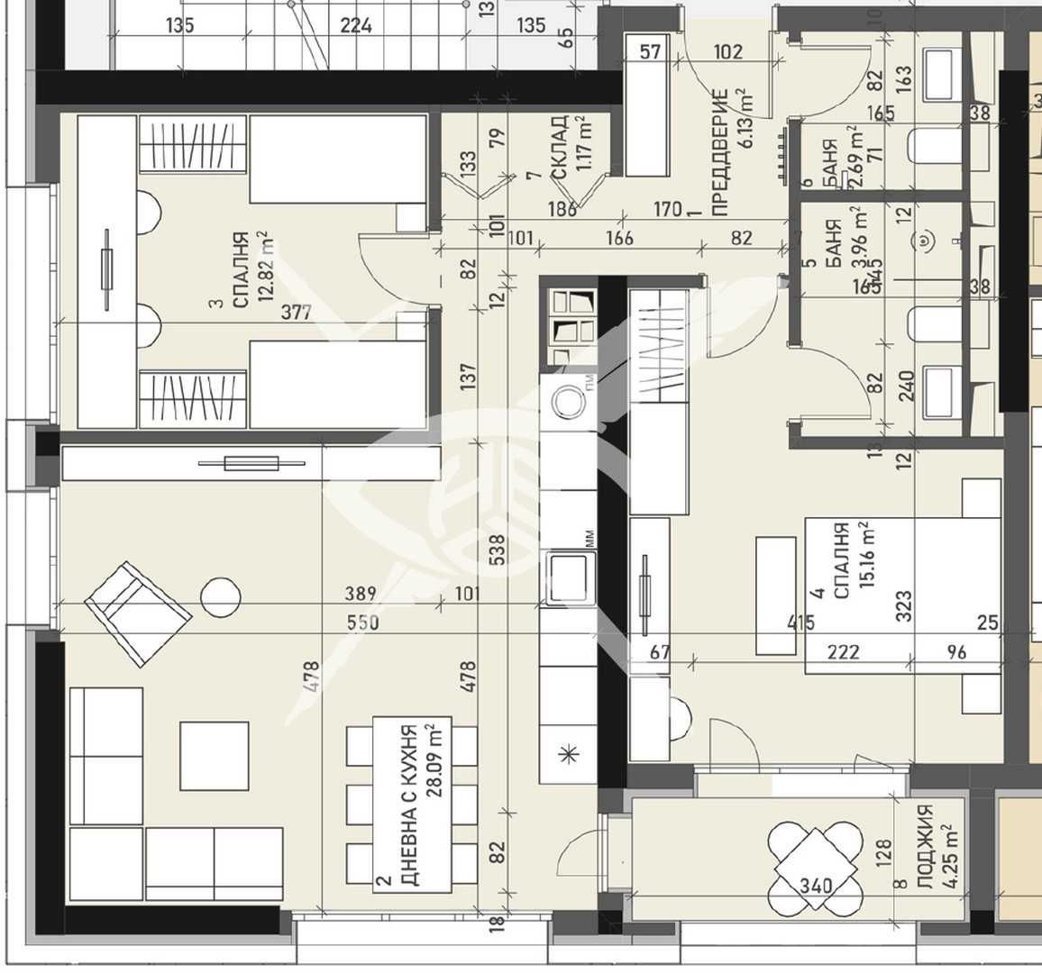 Тристаен апартамент в София, Банишора - 108 кв.м за 2343 €/кв.м - Снимка #1