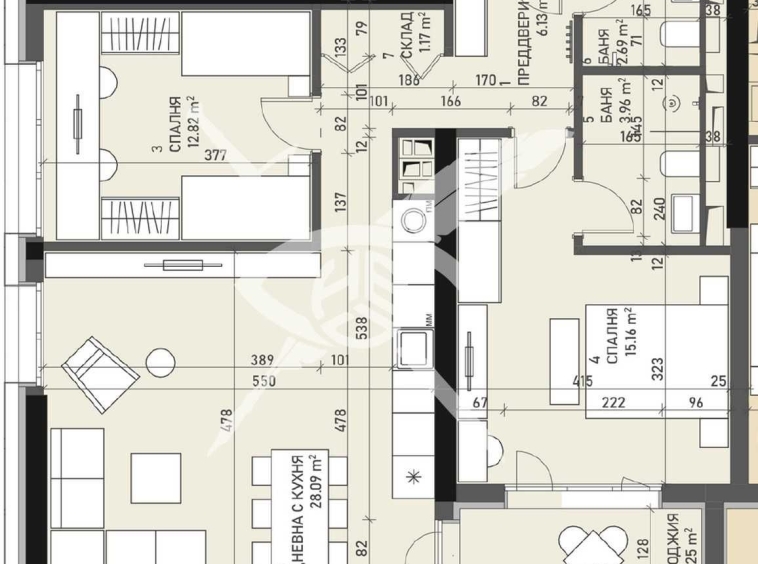 Тристаен апартамент в София, Банишора - 108 кв.м за 1148 €/кв.м - Снимка #1