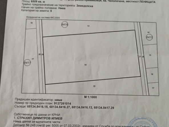 Земеделски имот в София, Челопечене -  кв.м за 50 €/дка - Снимка #1