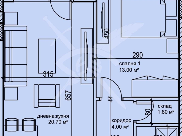 Двустаен апартамент в Пловдив, Кършияка - 63 кв.м за 1413 €/кв.м - Снимка #1